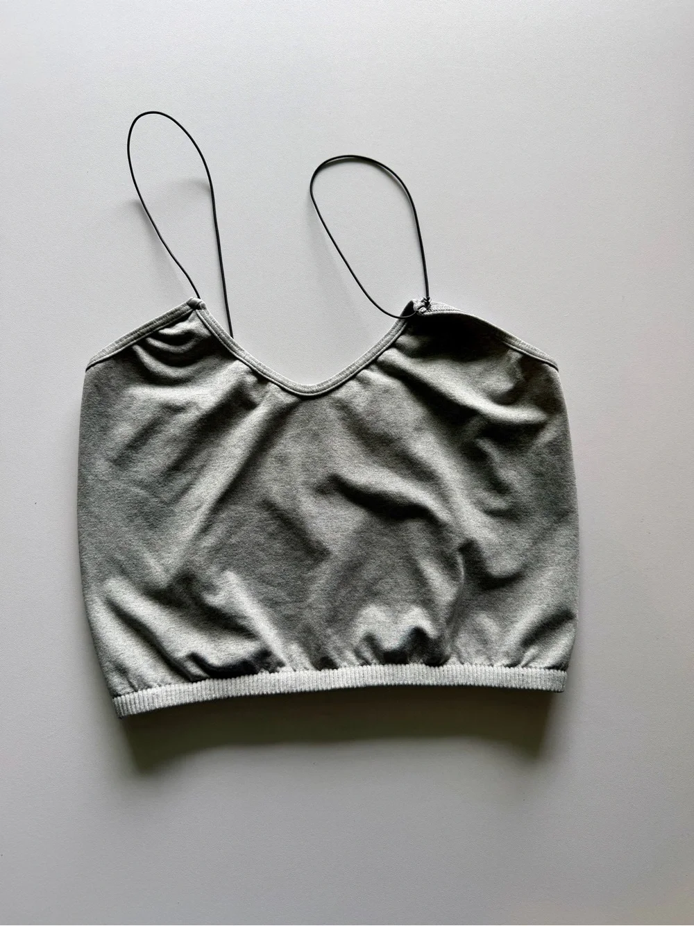 Free People Heather Grey Cropped Cami with Spaghetti Straps